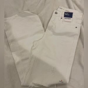 Old Navy White Sky-Hi Wide Leg Jeans Size 0